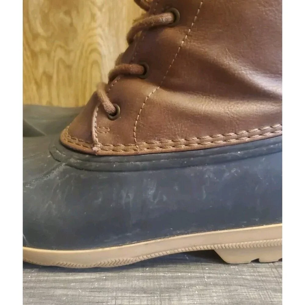 Sperry Port Brown Lace Up Duck Boots‎ Youth Sz 6